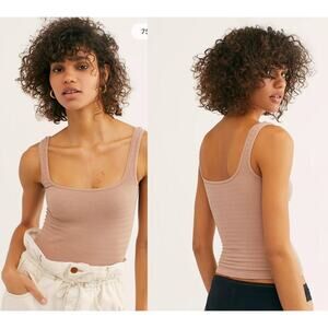 🔴Free People Intimately brown seamless stretchy‎ tank size XS/S New